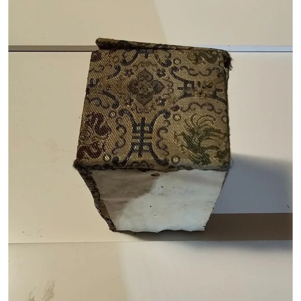 Vintage Fabric Trivet Box 4 X 2. Padded Inside - Very Unusual- interesting